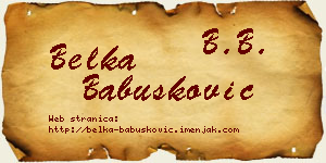 Belka Babušković vizit kartica